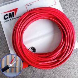 สีแดง ขด20เมตร CM สายไมค์สเตอริโอ 6mm M2-2323 สายไมค์ST 23AWG M2 2323 สายสัญญาณ ST สายไมค์CM สายไมค์ 6mm เอไอ-ไพศาล