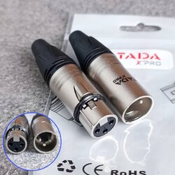 สีเงิน 1คู่ TADA YSR-1016+YSR-1017 XLR ผู้+เมีย สีเงิน ปลั๊กแคนนอนผู้+เมีย P.CANNON+J.CANNON เอไอ-ไพศาล