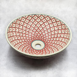 Ceramikplus No. CSP-005RMA อ่างล้างหน้าเซรามิคแบบลอย อ่างล้างมือเซรามิกแบบวางบนเคาน์เตอร์ อ่างเขียนลาย อ่างสปา (Handpainted Ceramic Washbasin Sink)