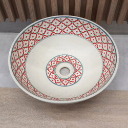 Ceramikplus No. CSP-005RME อ่างล้างหน้าเซรามิคแบบลอย อ่างล้างมือเซรามิกแบบวางบนเคาน์เตอร์ อ่างเขียนลาย อ่างสปา (Handpainted Ceramic Washbasin Sink)