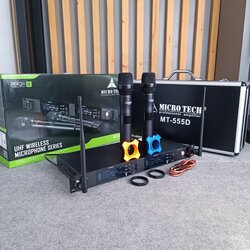 MICROTECH MT-555D ไมค์ลอยมือถือคู่UHF ไมค์ลอยคู่ ไมค์คาราโอเกะ MT-555D แถม อุปกรณ์ย้ายเสา กระเป๋าเก็บไมค์ MT 555 D MT 555D MT555D MICRO TECH ความถี่ใหม่ กสทช ไมโครเทค เอไอ-ไพศาล