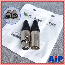 1คู่ VL-AUDIO VC-X3MC + VC-X3FC XLR ผู้+เมีย ปลั๊กแคนนอนตัวผู้+ตัวเมีย P.XLRตัวผู้+J.XLRตัวเมีย 3 ขา สำหรับเข้าสาย เอไอ-ไพศาล