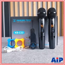 PROEUROTECH KB-C22 ไมค์ลอยคู่ ไมค์โครโฟนไร้สาย (ปรับความถี่ได้) ไมค์ ใช้ถ่านชาร์ท ไมค์ลอยพกพา PROEURO TECH KB C22 KBC22 เอไอ-ไพศาล