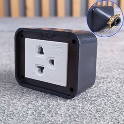 SOKAWA S-310 หัวปลั๊กยางตัวเมีย สีดำ เต้ารับตัวเมีย3ขา S310 S 310 บล็อคยางพร้อมปลั๊กกราวด์1ช่อง กันน้ำ เอไอ-ไพศาล