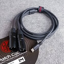 1เมตร KIRLIN UY-C-390 BK สาย USB type C ออก XLR ผู้ x2 สายสัญญาณเสียง type C - P.XLRx2 เอไอ-ไพศาล