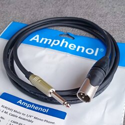 2เมตร AMPHENOLสายXLRผู้-PHONE 2เมตร CA04-33-C-002 สาย ปลั๊กไมค์ - แคนนอลผู้ สายสัญญาณ P.MIC MONO - P.XLR เอไอ-ไพศาล