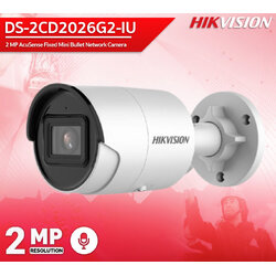 กล้องกระบอก Hikvision 2 ล้านพิกเซล DS-2CD2026G2-IU มีไมค์บันทึกเสียง