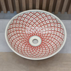 Ceramikplus No. CSP-005RSA อ่างล้างหน้าเซรามิคแบบลอย อ่างล้างมือเซรามิกแบบวางบนเคาน์เตอร์ อ่างเขียนลาย อ่างสปา (Handpainted Ceramic Washbasin Sink)