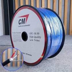 ขด100เมตร CM สายไมค์สเตอริโอ 6mm M2-2323 สีน้ำเงิน 100M 23AWG สายไมค์ST M2 2323 สีน้ำเงิน สายสัญญาณ ST สายไมค์CM สายไมค์ 6mm เอไอ-ไพศาล