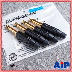 แพ็ค4ตัว ด้ามดำ AMPHENOL ACPM-GB-AU phone โมโน ดำขั้วทอง ปลั๊กไมค์โมโน P.MIC MONO แจ็คไมค์โมโนผู้ ปลั๊กไมค์ขั้วทอง เอไอ-ไพศาล