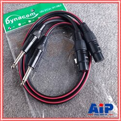 1เมตร DYNACOM สายJ.CANNON-P.MICข้างละ2หัว 1M J2049-6 สายดำ สายสัญญาณเสียง XLR เมีย-PHONE คู่ยาว 1เมตร XLR+MONO ยาว1เมตร P.MICจะมีสีเงินและสีทองขึ้นกับล็อตการผลิต