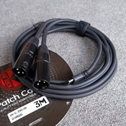 3เมตร KIRLIN UY-C-390 BK สาย USB type C ออก XLR ผู้ x2 สายสัญญาณเสียง type C - P.XLRx2 เอไอ-ไพศาล