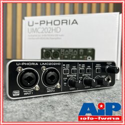 BEHRINGER UMC202HD BEHRINGER U-PHORIA UMC 202HD (USB ออดิโอ อินเตอร์เฟส ขนาด 2 แชนแนล ความละเอียด 24-bit/192kHz พร้อมปรีไมค์ระดับโลกจาก MIDAS) UMC 202 HD +++