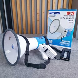 MITSUMI MP29 โทรโข่ง ชาร์จได้ มีเสียงนกหวีด อัดเสียงได้ MP 29 MP-29 ชาร์จแบตได้ โทรโข่ง แถมแบตเตอร์รี เอไอ-ไพศาล