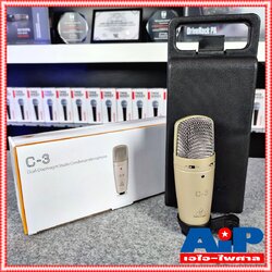 BEHRINGER C3 ไมค์โครโฟนสตูดิโอ C-3 ไมโครโฟนคอนเด็นเซอร์ C3 แบบ Large Dual-Diaphragm พร้อมแพทเทิร์นการรับเสียงปรับได้ +++