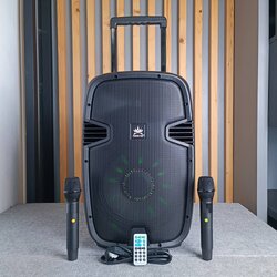 PROEUROTECH KF-12M ลำโพงล้อลาก+ไมค์ลอย ตู้ลำโพงมีแอมป์ในตัว 12นิ้ว 2ทาง มีไฟกระพริบตามเสียงเพลง KF 12 M KF12M เอไอ-ไพศาล