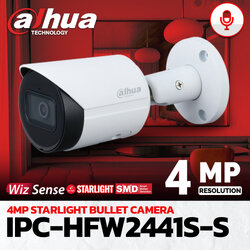 กล้องวงจรปิด Dahua 4MP STARLIGHT BULLET CAMERA รุ่น DH-IPC-HFW2441S-S