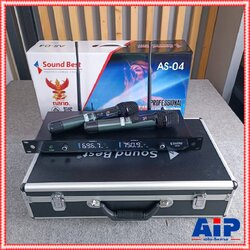 SOUNDBEST AS-04 ไมค์ลอยคู่ UHF ไมค์ลอยแบบถือ ไมโครโฟน ไมค์ลอยไร้สายแท้ ซาวด์เบส รุ่น AS 04 AS04 เอไอ-ไพศาล +++