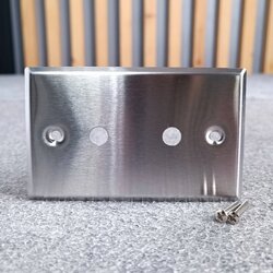 แผ่นสแตนเลส RCAx2 SWP207-0-2-9.5MM-CG แผ่นเพลท rca 2รู งานติดตั้ง เครื่องเสียง ไมค์ สัญญาณ เสียง เอไอ-ไพศาล