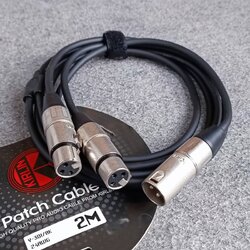2เมตร KIRLIN Y-301 สายY XLR ผู้ x1 ออก XLR เมีย x2 ยาว 2เมตร 24awg สายสัญญาณ CANNONผู้ x1 - CANNONเมีย x2 สายสัญญาณสำเร็จรูป เอไอ-ไพศาล