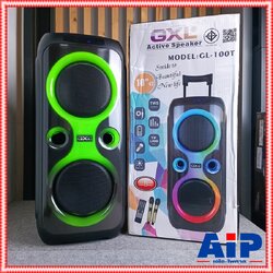 GXL GL-100T ลำโพง10นิ้วx2 พร้อม ไมค์ลอยคู่ รีโมท ทรง PARTYBOX PARTY BOX GL100T GL 100 T GL-100 T เอไอ-ไพศาล