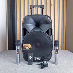 NPE TB-12BAT ลำโพงล้อลาก 12นิ้ว ตู้ลำโพงมีแอมป์ BLUETOOTH USB FM RECORD พร้อมไมค์ลอย 2 ตัว มีแบตในตัวชาร์จได้ มีล้อลาก TB 12BAT TB12BAT เอไอ-ไพศาล