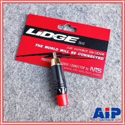 LIDGE YM-250F ตัวดำ ท้ายยางแดง ปลั๊ก RCA ตัวผู้ YM250 F แจ็คอาร์ซีเอตัวผู้ ปลั๊ก RCA สำหรับเข้าสาย ต่อ สายสัญญาณ YM250F เอไอ-ไพศาล
