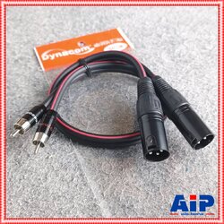 0.5เมตร DYNACOM สายP.RCA-XLR ผู้ ข้างละ2หัว J2049-6 สายดำ สายปลั๊กอาร์ซีเอ2หัวออกแคนนอนผู้2หัว เอไอ-ไพศาล