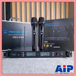 แถมกระเป๋า PROEUROTECH PRO-888 ไมค์ลอยคู่ ไมค์โครโฟนไร้สาย ปรับความถี่ได้ คลื่นความถี่ UHF โปรยูโรเทค PRO 888 PRO888 PRO EUROTECH เอไอ-ไพศาล
