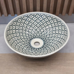 Ceramikplus No. CSP-001RSA อ่างล้างหน้าเซรามิคแบบลอย อ่างล้างมือเซรามิกแบบวางบนเคาน์เตอร์ อ่างเขียนลาย อ่างสปา (Handpainted Ceramic Washbasin Sink)