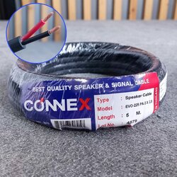 ขด5เมตร CONNEX EVO-225 2x2.5mm สายลำโพง กลมดำ ขนาด2.5mm. สายลำโพงกลางแจ้ง EVO225 EVO 225 ทองแดงแท้ เอไอ-ไพศาล