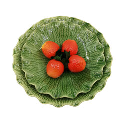 CDC-A010 จานเซรามิคสีเขียว จานชามเซรามิคเข้าไมโครเวฟได้ ทนความร้อนสูง ใส่อาหารปลอดภัย