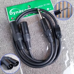 ยาว1เมตร DYNACOM J304 สายPHONE MONOออกXLRผู้x2 1เมตร สายY สายสัญญาณ XLRตัวผู้x2 ออก P.MIC MONO 6.35mm. เอไอ-ไพศาล