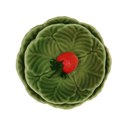 CDC-A045 จานเซรามิคสีเขียว จานชามเซรามิคเข้าไมโครเวฟได้ ทนความร้อนสูง ใส่อาหารปลอดภัย