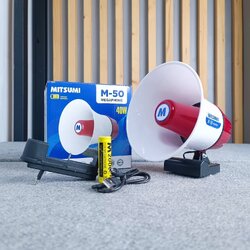 (พร้อมใช้ ไม่ต้องต่อแอมป์) MITSUMI M-50 โทรโข่งชาร์จได้ ฐานแม่เหล็ก โทรโข่งฮอร์น รุ่นใหม่ออกมาแทน M55 ขายึดแบบแม่เหล็ก ยึดติดทุกพื้นที่เหล็ก มิตซูมิ M 50 M50 เอไอ-ไพศาล