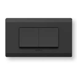 F011622AB ชุด สวิทช์ 2 ทาง ขนาด 1.5 ช่อง 2 สวิทช์ สีดำ OPPLE F011622AฺB