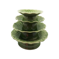 CDC-A005A จานเซรามิคสีเขียว จานชามเซรามิคเข้าไมโครเวฟได้ ทนความร้อนสูง ใส่อาหารปลอดภัย