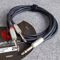 2เมตร KIRLIN Y-336PR สาย INSERT PHONE สเตอริโอ ออก Phone โมโนx2 ยาว 2เมตร 24awg สายสัญญาณสำเร็จรูป เอไอ-ไพศาล