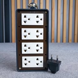 SOKAWA S-320 บล็อคยาง4x8 4กราวน์คู่ มาตราฐาน มอก. บล็อคยางพร้อมปลั๊กกราวด์คู่ บล็อคยาง8ช่อง เอไอ-ไพศาล