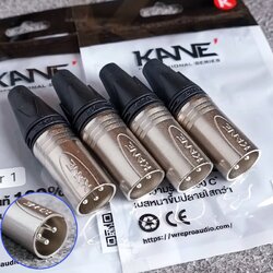 แพ็ค4ตัว สีเงิน KANE SILVER1 XLR ตัวผู้ สีเงิน ปลั๊กแคนนอนตัวผู้ CANNON SILVER 1 SILVER-1 XLRตัวผู้ 3ขา เอไอ-ไพศาล