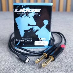 ยาว3เมตร LIDGE YM-401 3เมตร สาย USB TYPE-C ออก PHONE MONOx2 สายสัญญาณเสียง type C - mic mono เอไอ-ไพศาล