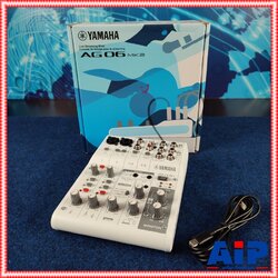 YAMAHA AG-06MK2W สีขาว MIXER มิกเซอร์ 6 ช่องสัญญาณพร้อมอินเตอร์เฟสเสียงแบบ USB ยามาฮ่า AG 06 MK 2 W AG06MK2W เอไอ-ไพศาล