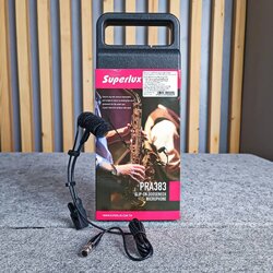 SUPERLUX PRA-383TQG ไมค์เครื่องดนตรี ไมโครโฟนคลิปออน ไมค์เครื่องดนตรี ไมโครโฟน เครื่องเป่า Clip-On Gooseneck Mic PRA 383TQG PRA383TQG เอไอ-ไพศาล