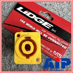 สีเหลือง LIDGE YM-115Y ติดแท่นเหลี่ยม แจ็คสเปคคอน YM-115 ym 115 ym115 สเปคค่อน ตัวเมีย Connector 4-pole Speak-On เอไอ-ไพศาล