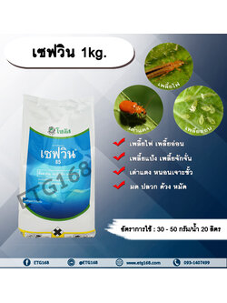 เซฟวิน 1kg. คาร์บาริล สารกำจัดแมลง เพลี้ยไฟ เพลี้ยอ่อน เพลี้ยแป้ง เพลี้ยจักจั่น เต่าแตง หนอนเจาะ มด ปลวก ด้วง หมัด