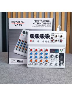 MYNPE GX-06 mixer มิกเซอร์อนาล็อก 6 แชนแนล บลูทูธ Bluetooth mixer เอฟเฟคแท้ 99DSP GX 06 GX06 เอไอ-ไพศาล