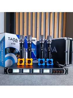 TADA X-700 ไมค์ลอย 4ด้าม ไมค์ลอยมือถือคู่UHF มีกระเป๋า ไมค์ลอย ไมค์คาราโอเกะ WIRELESS MICROPHONE ธาดา TA DA X 700 TA-DA X700 เอไอ-ไพศาล