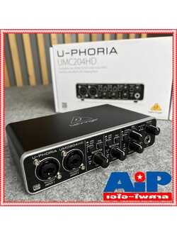 BEHRINGER UMC204HD BEHRINGER U-PHORIA UMC 204HD (USB ออดิโอ อินเตอร์เฟส ขนาด 2 แชนแนล ความละเอียด 24-bit/192kHz พร้อมปรีไมค์ระดับโลกจาก MIDAS) +++