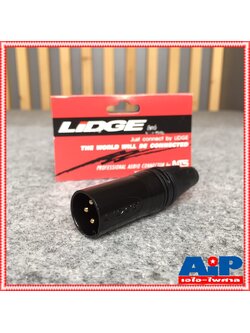 1ตัว แจ๊ค XLR ตัวผู้ 3ขา LIDGE YM-002B ปลั๊ก XLR ตัวผู้ CANNON แคนนอน YM002B YM 002 B สีดำขั้วชุบทอง