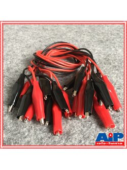 ชุด10เส้น ดำ-แดง สาย ปากคีบ ปากจระเข้ ยาว 50 CM สายทดสอบ วงจร Clips Test Cable 10 เส้น ดำ แดง สายปากคีบ สายทดลอง